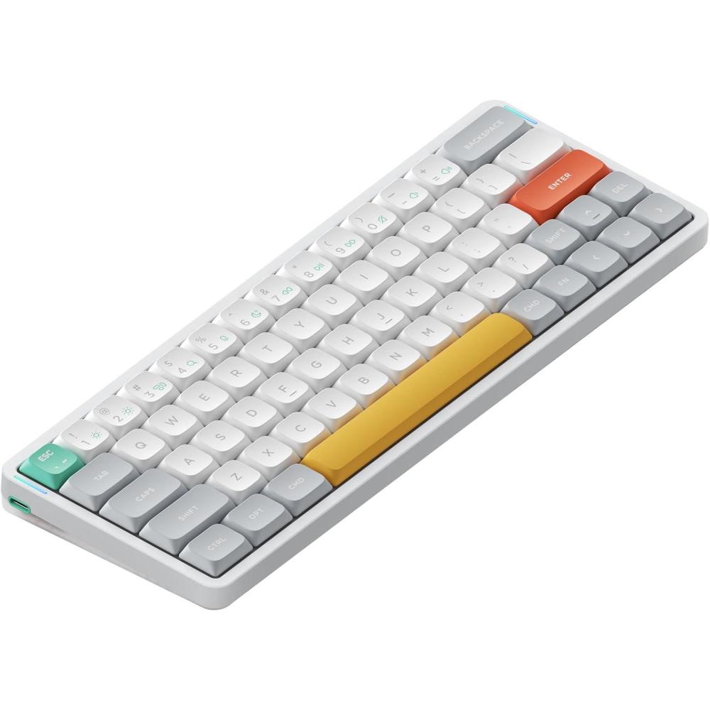imagenuphy Air60 V2 Portable Wireless Keyboard 60 Low Profile Mechanical Keyboard Support QMKVIA Compatible with Windowsmac OSLinux Supports Bluetooth 5124GHzUSBC White  Gateron Brown SwitchWhite