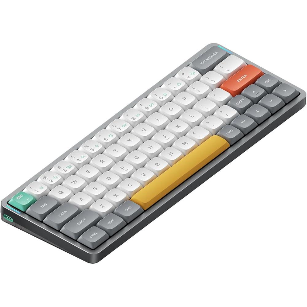 imagenuphy Air60 V2 Portable Wireless Keyboard 60 Low Profile Mechanical Keyboard Support QMKVIA Compatible with Windowsmac OSLinux Supports Bluetooth 5124GHzUSBC White Gateron Brown SwitchGrey