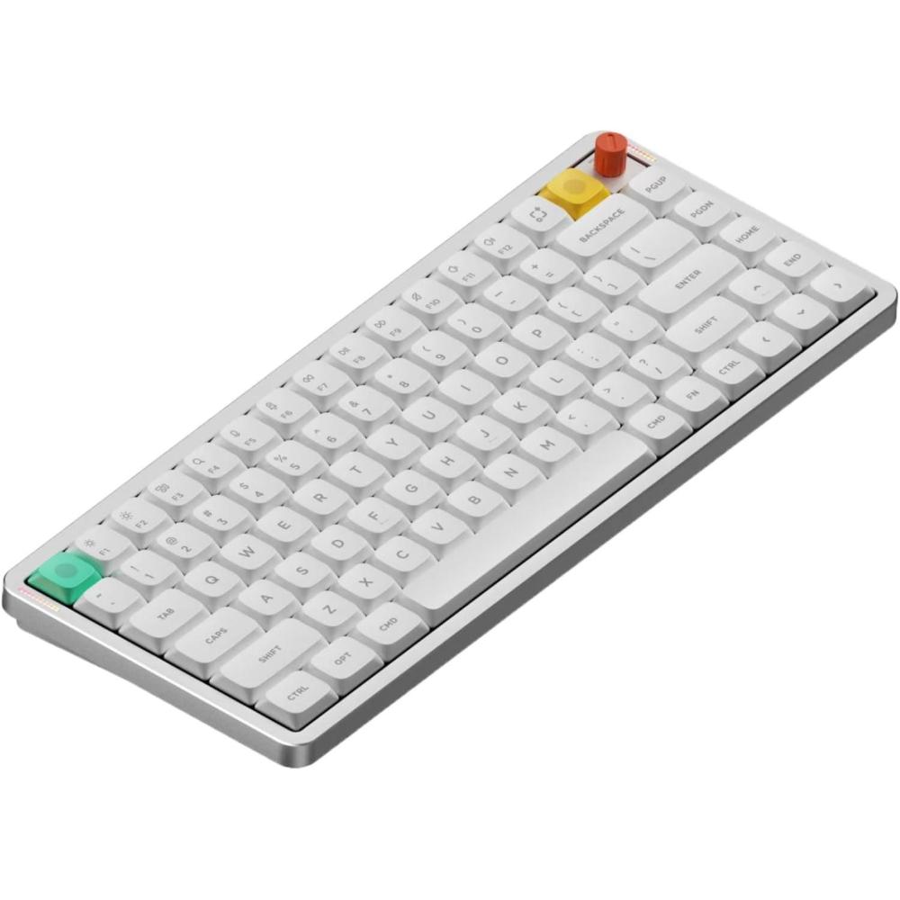 imagenuphy Air75 V3 Hot Swappable Wireless Mechanical Keyboard 84 Keys 75 Custom Low Profile Keyboard with Knob RGB Backlit Gasket Mounted Support Bluetooth24GHzUSBCWhiteBlush NanoWhite