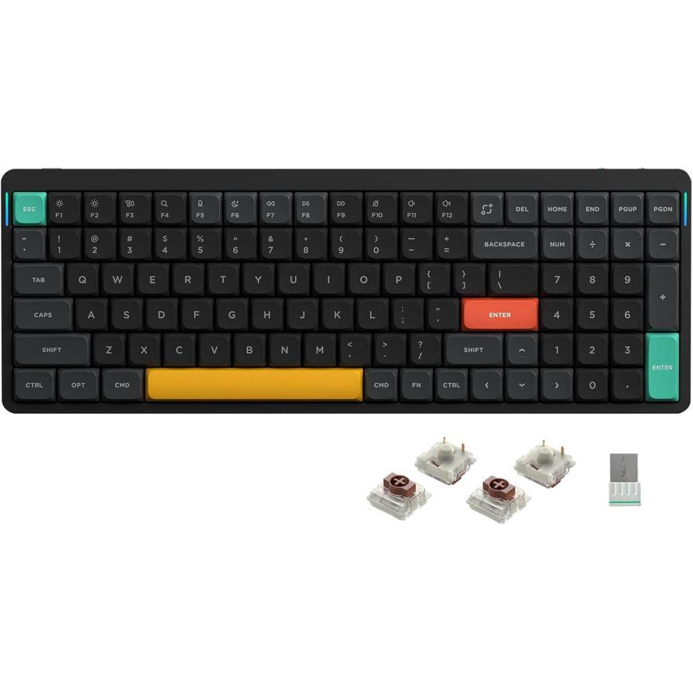 imagenuphy Air96 V2 Wireless Mechanical Keyboard100 Keys RGB Backlit KeyboardSupports Bluetooth 5124G and Wired Connectionfor PCLaptopWindowsMac Grey Gateron Aloe SwitchBlack