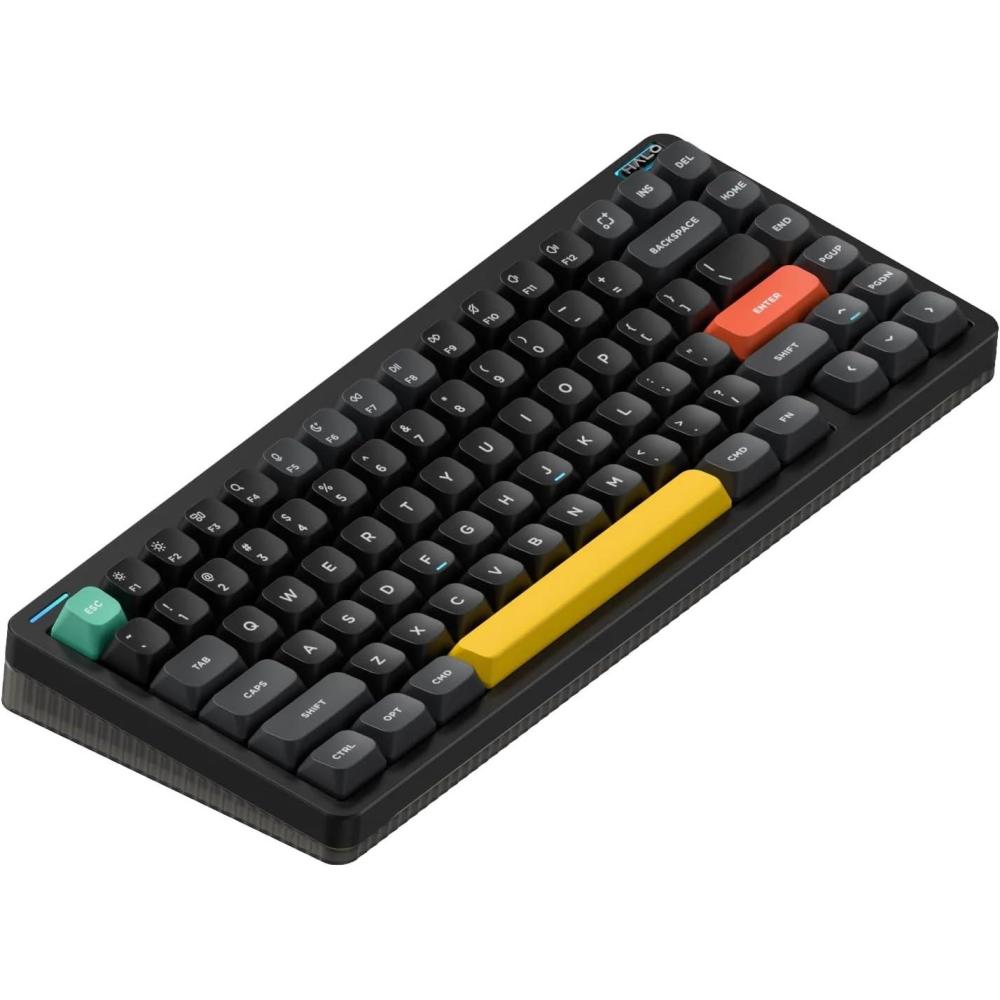 imagenuphy Halo75 V2 Mechancial Gaming Kyeboard75 Wireless Hot Swappable Bluetooth Keyboard83 Kyes RGB Backlit KeyboardSupport Bluetooth24GHzUSBC White Lemon 55gfBlack