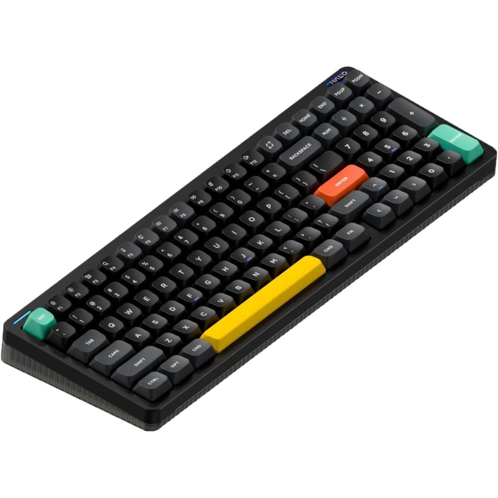 imagenuphy Halo96 V2 Wireless KeyboardGasket Structure96 Hot Swappable Gaming Keyboard 99 Kyes RGB Backlit Mechanical Keyboard Support QMKVIABluetoothUSBC24GHzBlueLemon Switches 55gfBlack
