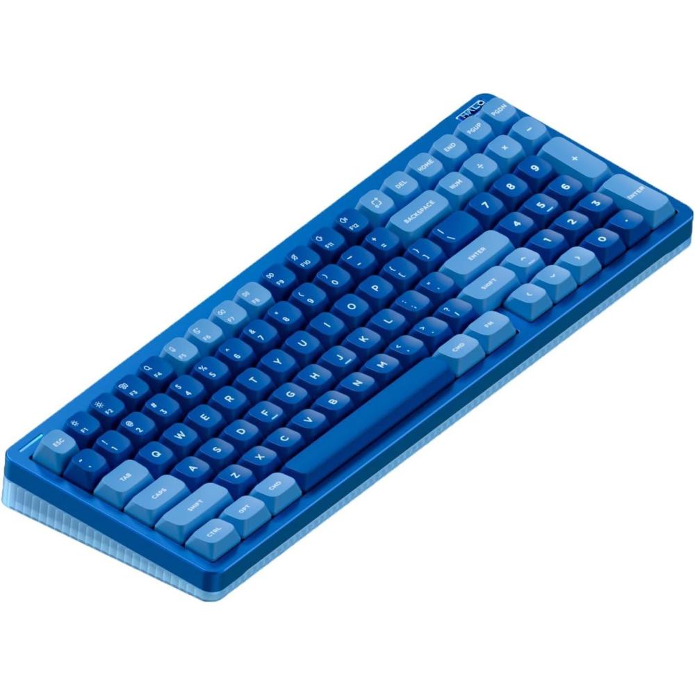 imagenuphy Halo96 V2 Wireless KeyboardGasket Structure96 Hot Swappable Gaming Keyboard 99 Kyes RGB Backlit Mechanical Keyboard Support QMKVIABluetoothUSBC24GHzBlueLemon Switches 55gfBlue