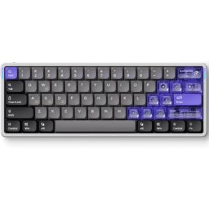 nuphy Air60 HE Wired Magnetic Gaming Keyboard,61 Keys Rapid Trigger,60% Compact,Actuation Point Adjustable, 8K Hz Polling Rate,Hall Effect Keyboard Low-Profile Magnetic Jade Switch(Grey)