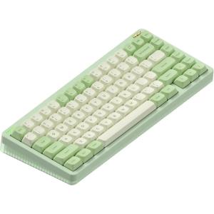 nuphy Halo75 V2 Mechancial Gaming Kyeboard,75% Wireless Hot Swappable Bluetooth Keyboard,83 Kyes RGB Backlit Keyboard,Support Bluetooth/2.4GHz/USB-C (White, Lemon (55gf))(Green)