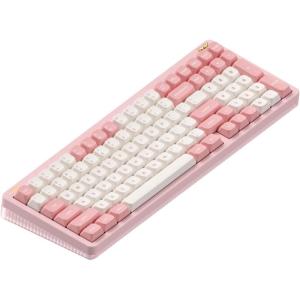 nuphy Halo96 V2 Wireless Keyboard,Gasket Structure,96% Hot Swappable Gaming Keyboard, 99 Kyes RGB Backlit Mechanical Keyboard, Support QMK/VIA,Bluetooth/USB-C/2.4GHz-Blue,Lemon Switches (55gf)(Pink)