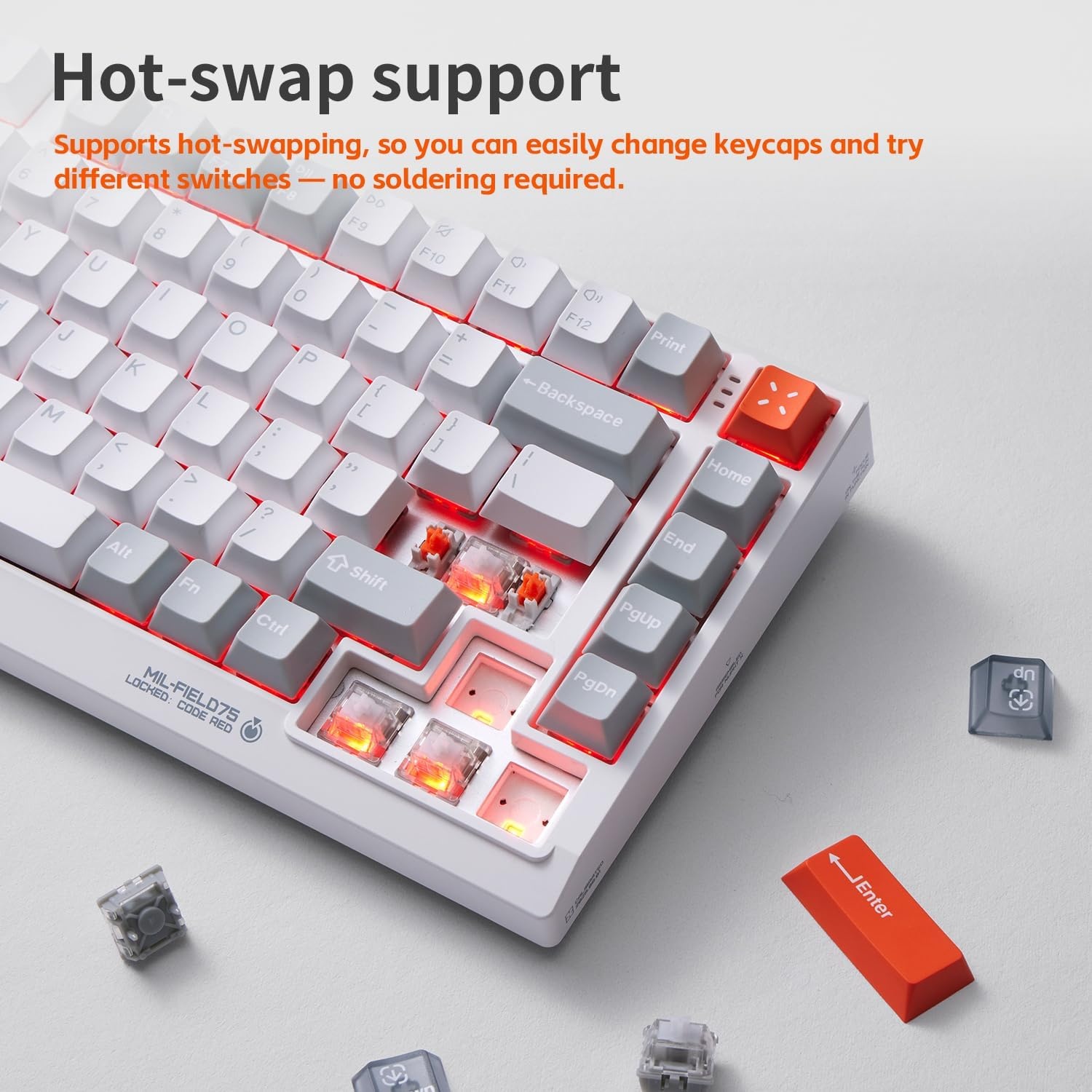 imagenuphy Field75 HE V2 Magnetic Keyboard 83 Keys 75 Layout Wired Gaming KeyboardsOne Knob Volume ControlHall Effect Keyboard Adjustable Actuation 8000 Hz Polling RateRapid TriggerMagnetic SilverMagnetic Silver Switch